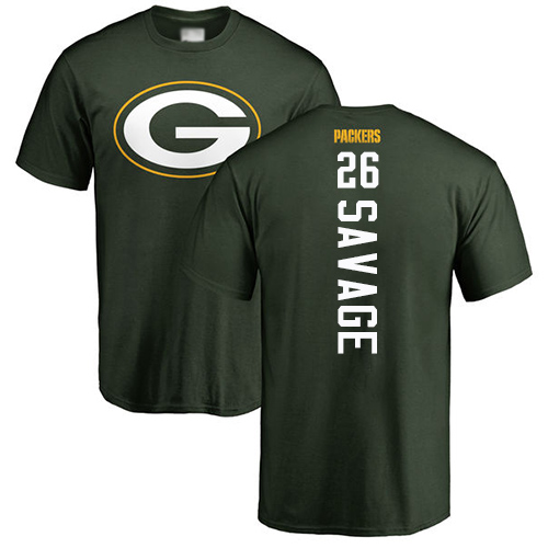 Men Green Bay Packers Green #26 Savage Darnell Backer Nike NFL T Shirt->nfl t-shirts->Sports Accessory